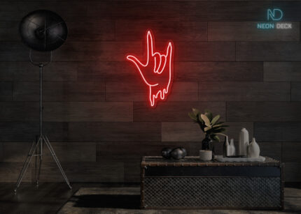 Spider Hand Neon Sign Red