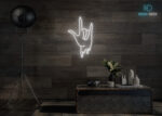 Spider Hand Neon Sign White