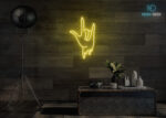 Spider Hand Neon Sign Yellow