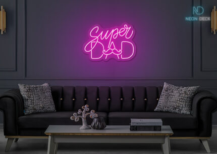 Super Dad LED Neon Sign Hot-Pink