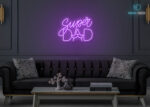 Super Dad LED Neon Sign Purple
