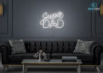 Super Dad LED Neon Sign White