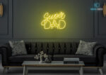 Super Dad LED Neon Sign Yellow