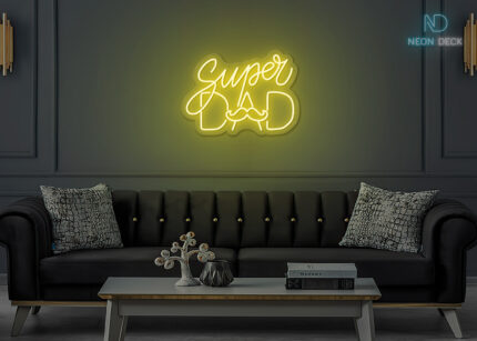 Super Dad LED Neon Sign Yellow