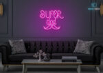 Super Dad Neon Sign Hot-Pink