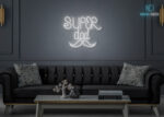 Super Dad Neon Sign White