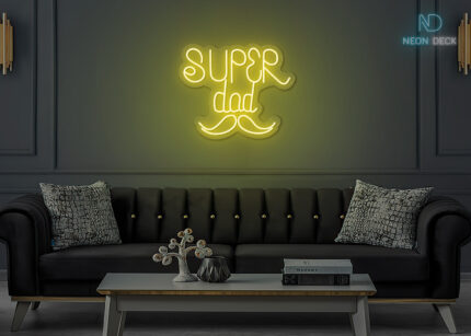 Super Dad Neon Sign Yellow