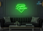 Super Mom LED Neon Sign Green