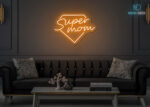 Super Mom LED Neon Sign Orange