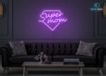 Super Mom LED Neon Sign Purple