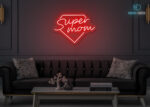 Super Mom LED Neon Sign Red