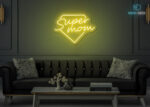Super Mom LED Neon Sign Yellow
