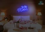 To the Moon Neon Sign Dark-Blue