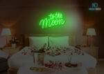 To the Moon Neon Sign Green