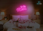 To the Moon Neon Sign Hot-Pink