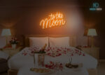 To the Moon Neon Sign Orange