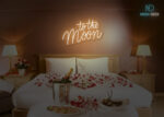 To the Moon Neon Sign Warm-White