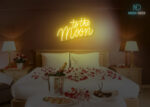 To the Moon Neon Sign Yellow