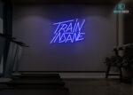 Train Insane Gym Neon Sign Dark-Blue