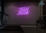 Train Insane Gym Neon Sign Purple