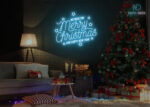 We wish you Marry chrismas Neon Sign Ice-Blue