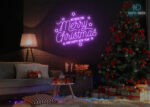 We wish you Marry chrismas Neon Sign Purple