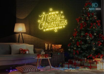 We wish you Marry chrismas Neon Sign Yellow