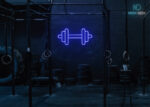 Weight Gym Neon Sign Dark-Blue