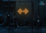 Weight Gym Neon Sign Orange