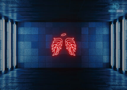 Wings Party Neon Sign Red