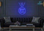 World's Best Dad Neon Sign Dark-Blue
