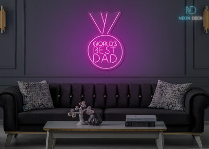 World's Best Dad Neon Sign Hot-Pink