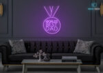 World's Best Dad Neon Sign Purple