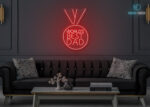 World's Best Dad Neon Sign Red