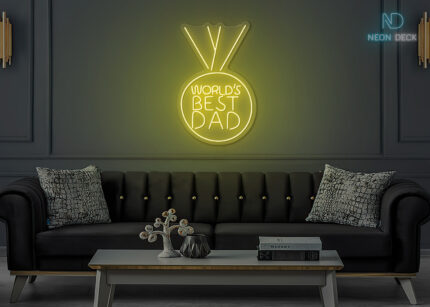 World's Best Dad Neon Sign Yellow