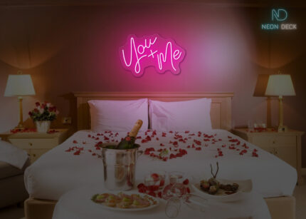 You + Me Neon Sign Hot-Pink