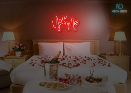 You + Me Neon Sign Red