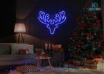Yule Goat LED Neon Sign Dark-Blue