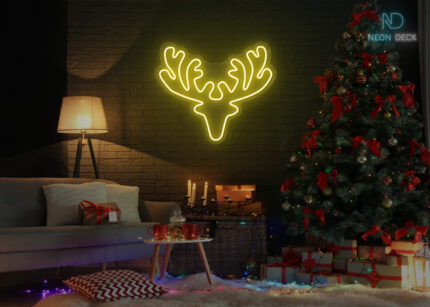 Yule Goat LED Neon Sign Yellow