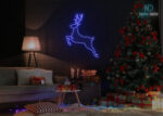 Yule Goat Neon Sign Dark-Blue