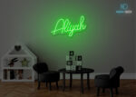 Aliyah Name Neon Sign Green