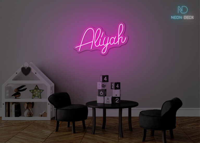 Aliyah Name Neon Sign Hot-Pink