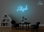 Aliyah Name Neon Sign Ice-Blue