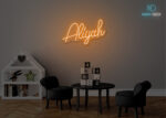 Aliyah Name Neon Sign Orange