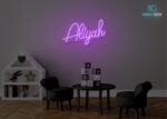 Aliyah Name Neon Sign Purple
