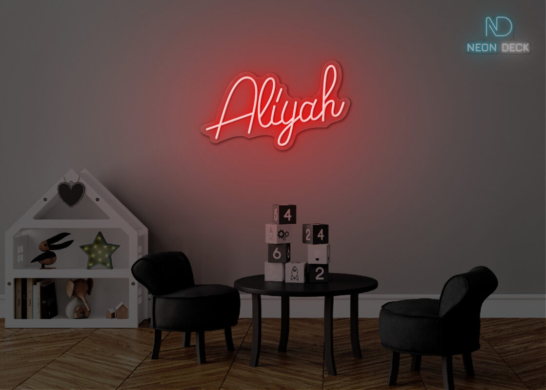 Aliyah Name Neon Sign Red