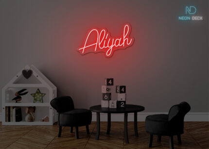 Aliyah Name Neon Sign Red