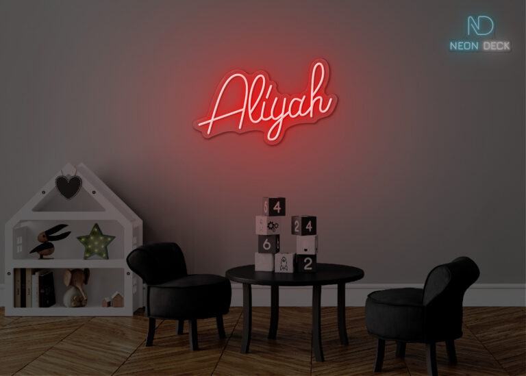 Aliyah Name Neon Sign Red