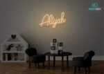 Aliyah Name Neon Sign Warm-White