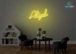 Aliyah Name Neon Sign Yellow